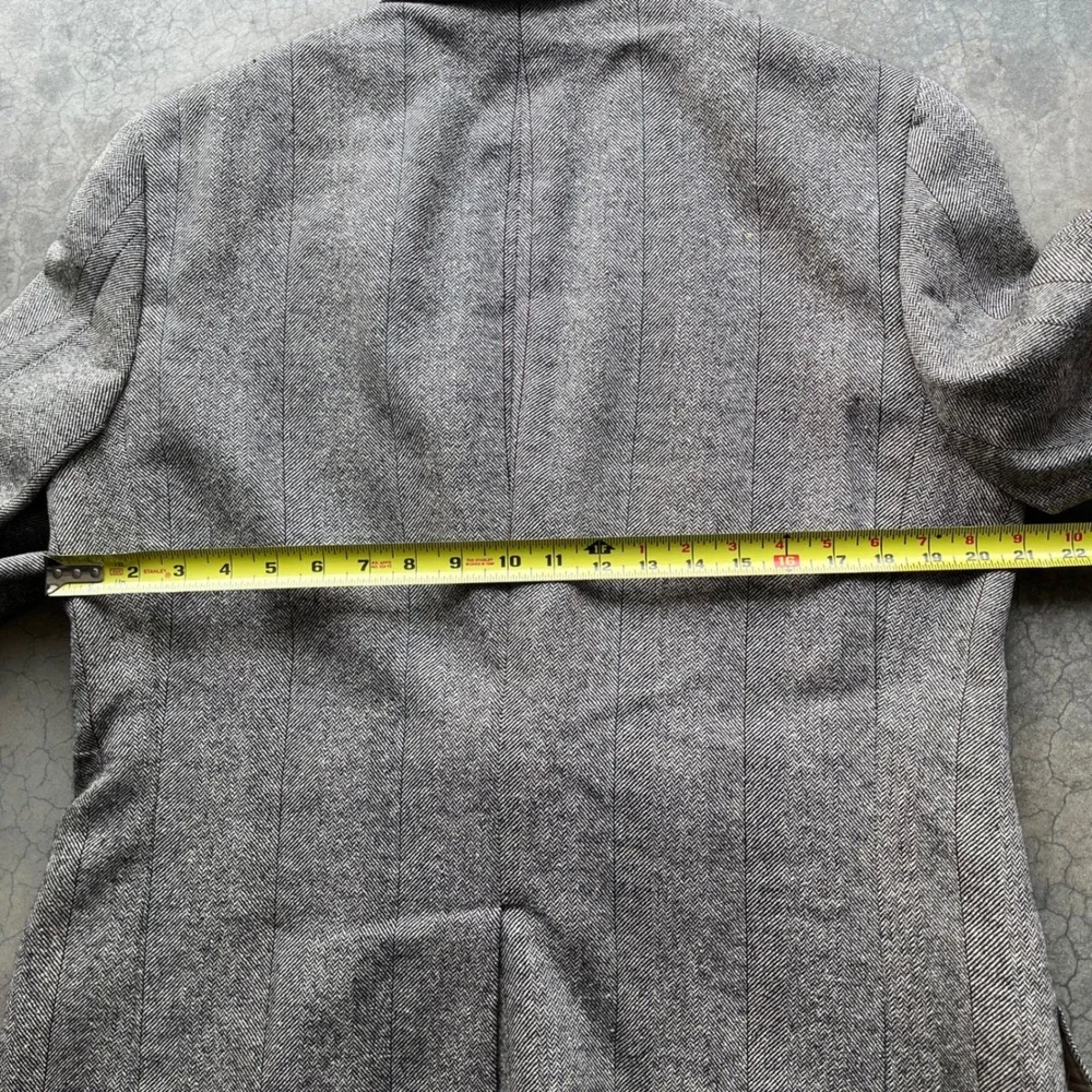 Dillards Racquet Club Mens Gray Herringbone Striped Blazer Sport Coat USA Made